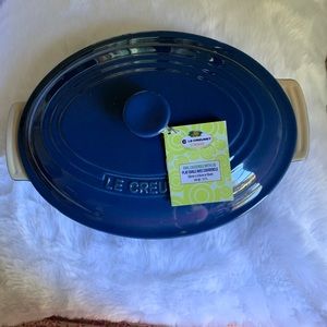 Le Creuset Stoneware Blue Oval Casserole W/ Lid